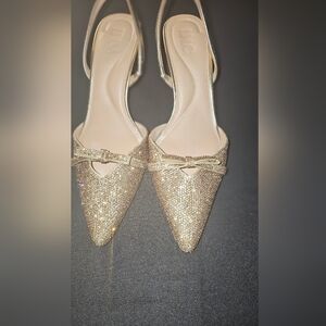 INC Elegant Gold Women's Slingback Heels